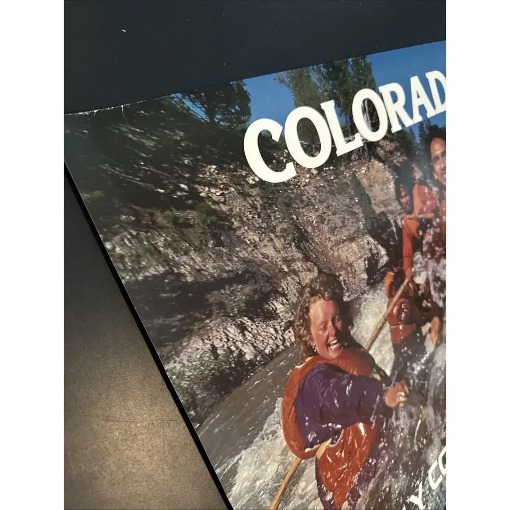 Continental Airlines Poster Travel Colorado White Water Rapids River Rafting EUC - Picture 5 of 6